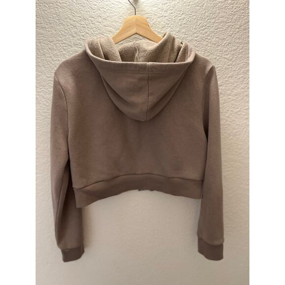 ALO Yoga Taupe Cropped Hoodie - Picture 2 of 6